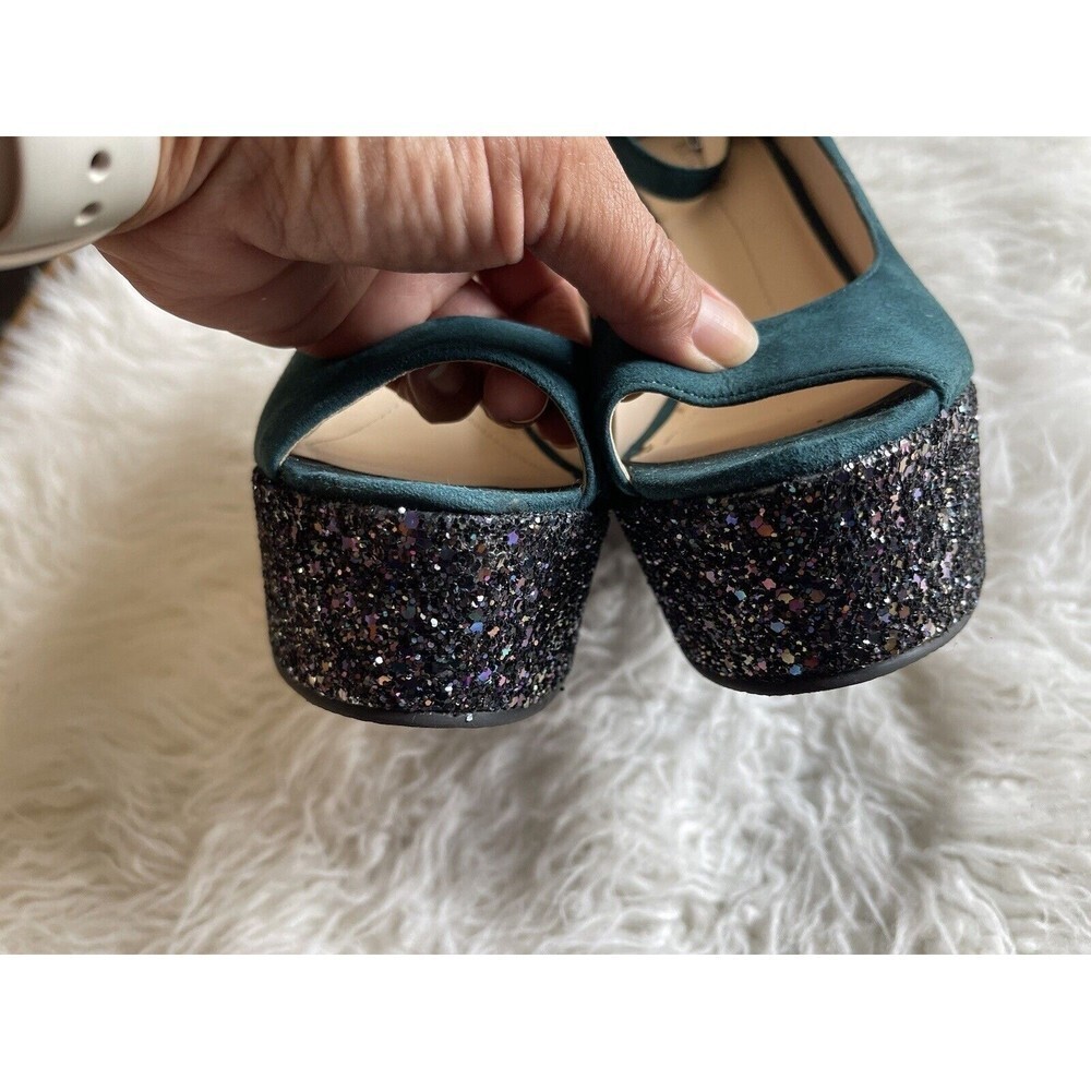 Boutique 9 Women’s Size 10 Sparkle platform Wedge Shoes Peep toe Heels - Picture 8 of 11